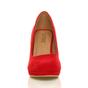 Red AJVANI Red Mid High Heel Court Shoes, Image 6 of 6
