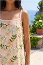 Peach Floral Broderie Trim Cami Top, Image 1 of 4