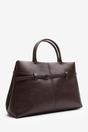Brown Flores Luxury Structured Leather Tote Bag, Image 3 of 8