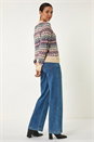 Teal Delicate Scallop Fairisle Jumper, Image 4 of 6