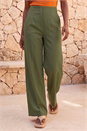 Khaki Smart Twill Wide Leg Pocket Trouser, Image 2 of 4