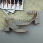 Grey AJVANI Grey Mid Block Heel Ankle Strap 2 Part Heels, Image 4 of 6