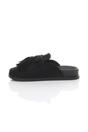 Black Flat Tassel Moccasin Mules Sandals Sliders, Image 3 of 4