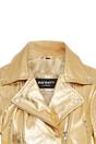 Gold Cropped Brando Leather Biker Jacket, Image 6 of 7