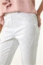 White Embellished Cropped Stretch Jeggings, Image 5 of 5
