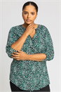 Green Curve Abstract Spot Print Top, Image 1 of 4