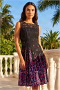 Pink Leaf Print Lace Stretch Dress , Image 1 of 4