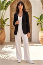 Black Textured Pocket Stretch Jacket, Image 2 of 4
