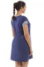 Navy Camille Lingerie Navy Short Sleeve Plain Nightshirt With Heart Motif, Image 3 of 4