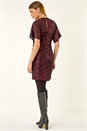MAGENTA Sequin Twist Front Stretch Dress, Image 3 of 5