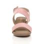 Light Pink AJVANI Light Pink Low Wedge Heel Strappy Slingback Sandals, Image 6 of 6