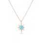 Gold Blue Opal Northernstar Sterling Silver Pendant Necklace, Image 1 of 2