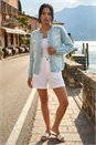 Light Blue Floral Buttoned Knit Cardigan, Image 1 of 4