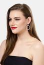 Silver Dazzling Hoop Drop Earrings, Image 4 of 4