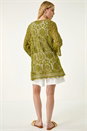 Khaki Crochet Tie Front Knit Tunic, Image 4 of 6