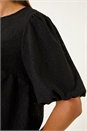 Black Broderie Puff Sleeve Top, Image 5 of 5