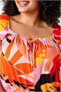 Orange Curve Floral Stretch Jersey Top, Image 5 of 5