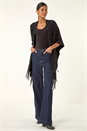Black Sparkly Diamond Knit Poncho, Image 1 of 5
