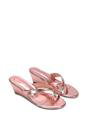 Brown XY LONDON Brown 'Rosa' Mid Wedge Heel Sandal Mules With Toe Post, Image 5 of 6