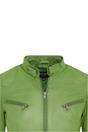 Green Slim-Fit Leather Biker Jacket-Tulsa, Image 6 of 7