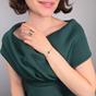 Silver Double Heart Emerald Heart May Birthstone Adjustable Silver Ring, Image 4 of 4