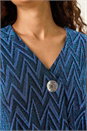 Blue Shimmer Zig Zag Pleat Front Top, Image 5 of 5