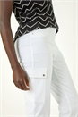 White Turn Up Stretch Cargo Trousers, Image 5 of 5