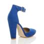 Royal Blue AJVANI Royal Blue High Heel Ankle Strap Pointed Toe Court Shoes, Image 4 of 6