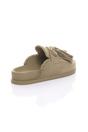 Beige AJVANI Beige Flat Tassel Moccasin Mules Sandals Sliders, Image 4 of 4
