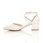 White AJVANI White Mid Block Heel Crossed Strap Pointed Toe 2 Part Heels, Image 3 of 6