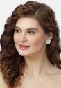 Gold Radiant Floral Stud Earrings, Image 2 of 3