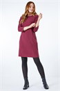 Burgundy Cotton Jersey Tunic Pocket Dress, Image 4 of 5