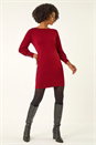 Red Button Detail Knitted Jumper Dress, Image 2 of 5