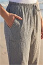 Blue Petite Gingham Stretch Cropped Trouser, Image 4 of 4