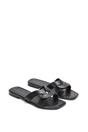Black 'Charley' Open Toe  Slip On Slider Sandals With Square Toe, Image 4 of 5