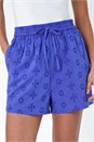 Indigo Dusk Cotton Broderie Anglaise Shorts, Image 5 of 5