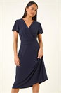 Navy  Petite Crossover Stretch Dress, Image 2 of 5