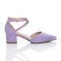 Lilac AJVANI Lilac Mid Block Heel Crossed Strap Pointed Toe 2 Part Heels, Image 2 of 5