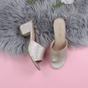Rose Gold AJVANI Rose Gold Mid Block Heel Peep Toe Mules Sandals, Image 4 of 6