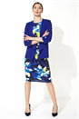Royal Blue 3/4 Sleeve Waterfall Jacket , Image 2 of 5