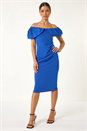 Blue Bardot Stretch Midi Dress, Image 2 of 5