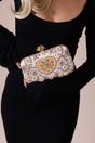 Gold Heart Beaded Clutch Bag, Image 3 of 5
