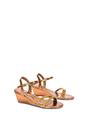 Rose 'Sammy' Diamante Mid Heel Strappy Wedge Sandals, Image 3 of 6