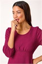 Magenta Textured Empire Waist Stretch Dress, Image 4 of 5