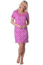 Pink Camille Lingerie Pink Polka Dot Lace Print Cotton Nightshirt, Image 1 of 5