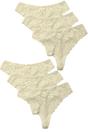 Ivory 6 Pack Floral Lace Thong, Image 5 of 5