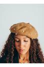 Dark Orange Faux Pearl Felt Beret, Image 7 of 7