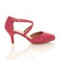 Coral AJVANI Coral Mid Heel Crossed Straps Court Shoes, Image 2 of 6
