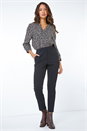 Black Short Tapered Stretch Trousers, Image 2 of 4