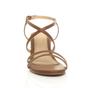 Tan AJVANI Tan Mid Wedge Heel Crossed Straps Sandals, Image 6 of 6